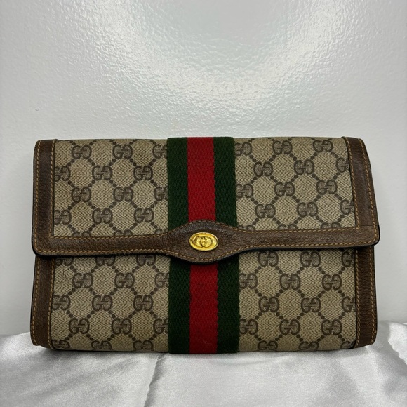 Gucci Web Sherry Line Clutch - Picture 1 of 11